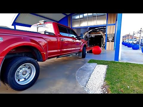 Wife takes husband's F450 DUALLY through an automatic carwash! Will it fit?