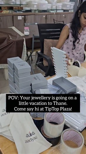 And off we go! Thane, get ready — Aadyaa is on the way with sparkle in tow. Stores : Pune : JM Road and Kothrud | Mumbai | Bengaluru WhatsApp orders: 7219275508 Website:www.aadyaa.com We ship worldwide [thane exhibition, Aadyaa jewellery, behind the scenes, exhibition prep, team Aadyaa, silver jewellery, handmade jewellery, jewellery exhibition, funny reel, 3rd August Thane, Indian jewellery brand] | House of Aadyaa , 92.5 Certified Silver Jewellery ,Handmade in India