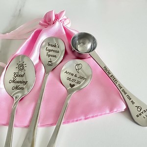 Custom Engraved Stainless Steel Spoons: Personalized Coffee, Dessert Spoons,11th Anniversary,birthday Gift - Etsy