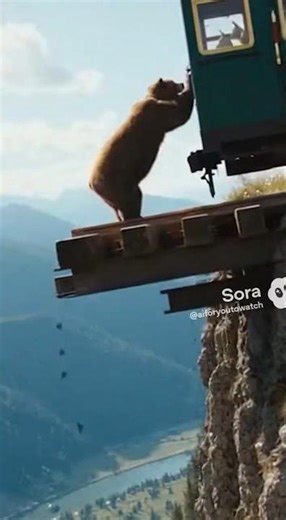 The Bear Stopped the Train Just in Time 🐻🚂