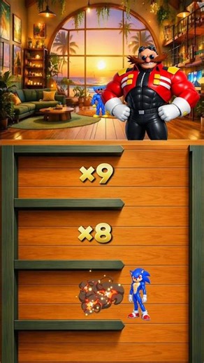 🔥 ONLY 1 STEP WRONG GAME OVER 😱 | Sonic vs Eggman FINAL LEVEL x9 💀 #shortsfeed #shorts #games#viral