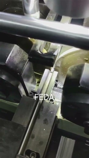 FEDA Straight knurling machine with automatic feeder vibration bowl. #auto #machine #feeder