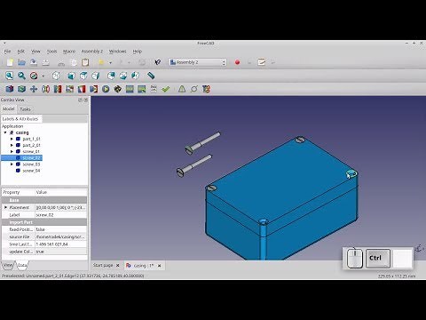 Freecad course - Assembly, example: plastic casing