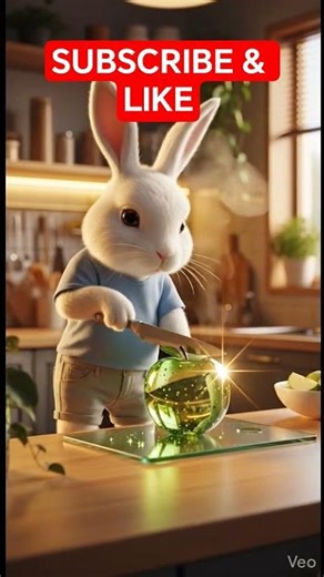 white bunny cutting glass apple #bunny #mybunny #cartoonshorts #shortsfeed #cute #glassapple
