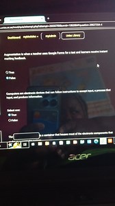 Augmentation is when a teacher uses Google Forms for a test and... | Filo