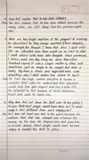 the thief story question answer | class 10 english ch 2 question answer footprints without feet