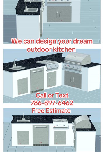 We can design your dream outdoor kitchen. Call or Text 786-897-6462 #OutdoorKitchen #SummerKitchen #BBQ #SoFloOutdoorKitchen #SoFlo