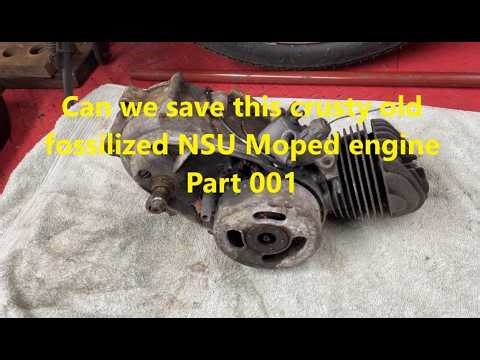 NSU Quickly Engine Part 001 . Can I get this fossilized looking moped engine unseized?
