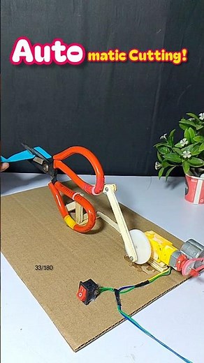 DIY Automatic Wire Cutter Machine Using DC Motor | Amazing Science Project #Shorts