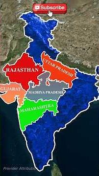 Top 5 Largest states of India through map animation #mapsofindia #facts #viral #flyxo #geography