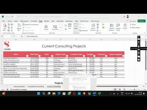 Shelly Cashman Excel 365 | Module 6: SAM Project A Starr Consulting