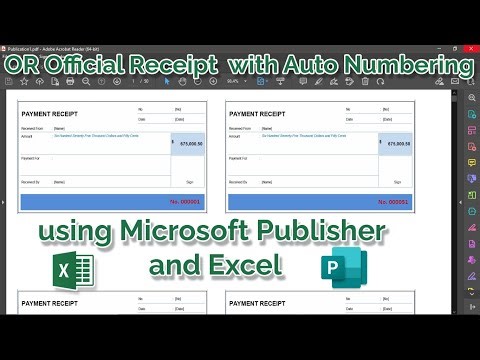 OR Auto Numbering - Official Receipt Auto Numbering Using Microsoft Publisher and Excel - Mail Merge