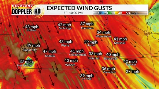 Very strong winds are in the forecast the next 24-48 hours across KELOLAND. The strongest gusts over 70 mph at times will be across western SD. Embedded pockets of snow will create reduced visibilities at times tomorrow as well. | KELOLAND Weather