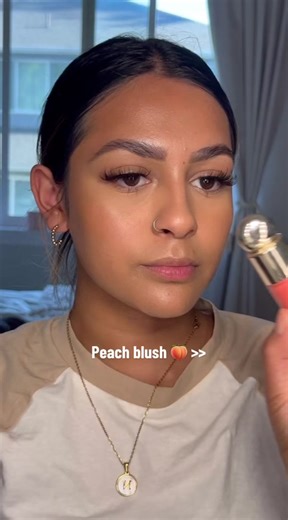 Rare Beauty Liquid Blush in Joy: Peachy Coral Makeup Tutorial