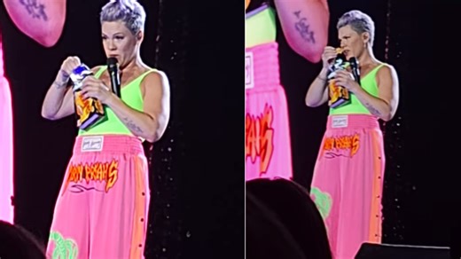 Pink tries out Vegemite shapes
