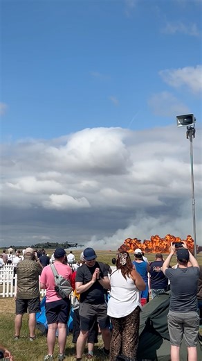 Army Air Corps role demonstration AH-64E Apache Guardian Wildcat Wall of Fire at Riat 2025 airtattoo