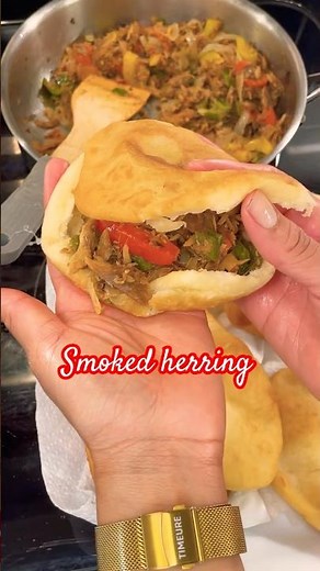 Trinidad fry bake and smoke herring #caribbeanfood #trinifood #trinidad #bake #frybake #foodasmr