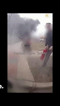 Canton Township bodycam shows rescue from fiery crash