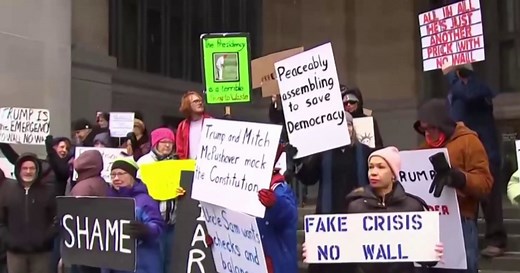 Protests erupt over Trump’s national emergency declaration