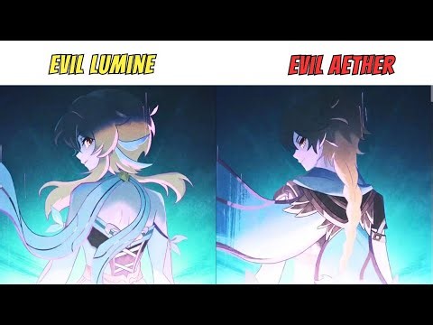 Aether VS Lumine cutscene side by side animations