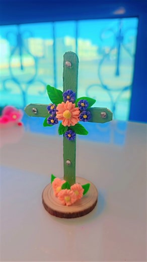 "Easter Cross Craft | DIY Floral Decoration for Good Friday & Easter Sunday" #shorts