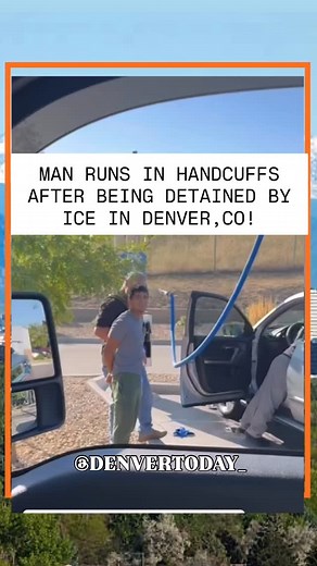 A man in handcuffs made a run for it after being detained by ICE at a car wash in Denver, CO 😬 Follow @denvertoday_ for more Denver content! #denver #denvercolorado #720 #303 #denverco #aurora #auroracolorado #dnvr #dnvrcolorado #colorado #downtowndenver #ice #viral | Denver Today