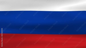 Russia Flag Smooth Waving Animation. Wonderful Flag of the Russia with Folds. Flag background. 4k 3D render.