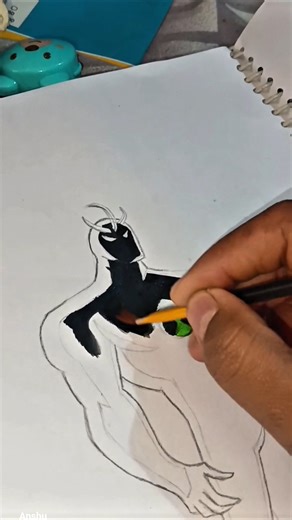 Drawing Ben10 AlienX simple #shorts #art #drawing #painting