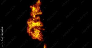 Fire explosion transition from right to left with alpha mask, version 2