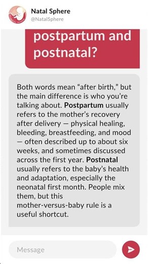 What's the difference between postpartum and postnatal?