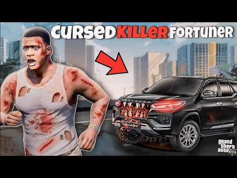 GTA 5 : Franklin New Car Is A Cursed Killer car | killer fortuner attack on franklin in (GTA V MOD)