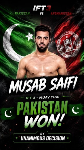 🇵🇰 MUSAB SAIFI GETS THE WIN! 🏆Victory secured at IFT 3! 💥🥊#IFTMuayThai #IFTMMA