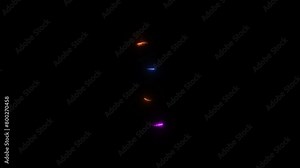 countdown timer neon light orange and royal blue color animation. Black background 4k video.