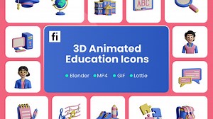 3D Animated Teaching Icon Set