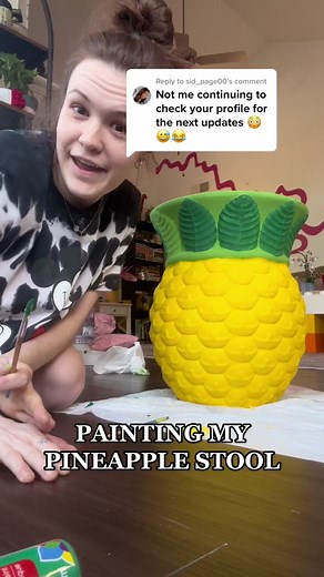 DIY Pineapple Stool Painting Tutorial