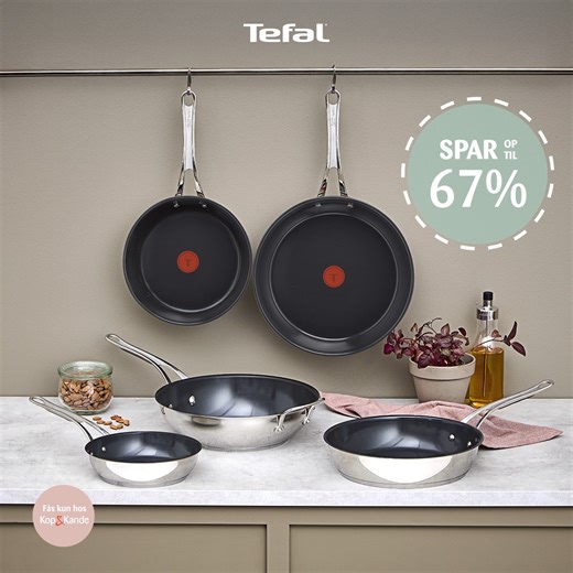 ✨ Gør madlavningen lettere og sjovere med Tefal! ✨ Stegepander og wok fra Tefal Jamie Oliver Classic Cook – med holdbar non-stick belægning, der gør både stegning og rengøring til en leg 🙌 ✅ Thermo-Signal – viser, når panden er klar til brug. ✅ PFAS-fri – sundere valg uden skadelige kemikalier. ✅ Ekstra højde sider – perfekt til både sautering og klassisk stegning. 💡 Perfekt til dig, der elsker god mad og køkkenudstyr i topkvalitet. Find linket til panderne i kommentarfeltet 👇 | Kop & Kande
