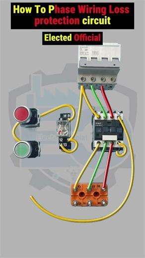 Phase LOss protection circuit wiring ⚡ cannection video #youtube #vairal #industrial #motorcontrol