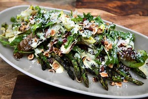 Grilled Chicory and Asparagus Salad