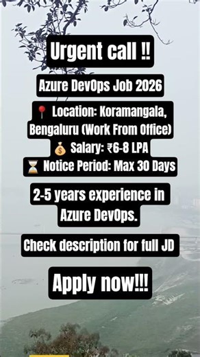 🚨 DevOps Engineer Hiring in Bangalore | 2-5 Yrs | ₹8 LPA 💥 Apply Now! #Azuredevopsjob #jobs