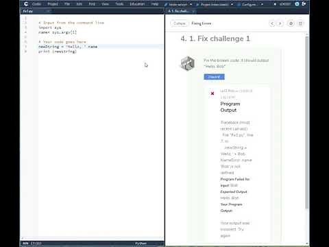 IT -140 Intro to Python Codio Fix challenge 1