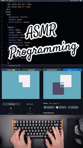 ASMR CSS Battle 11th January #coding #asmr #cssbattle #keychronk2 #webdev #keyboard #html #creative