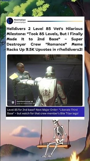 Helldivers 2 Level 85 Vet's Hilarious Milestone: "Took 85 Levels, But I Finally Made It to 2nd Base"