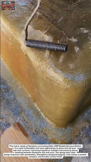 Amazing Fiberglass Laminating Roller Tool | Concrete & FRP Surface Finishing Process satisfying