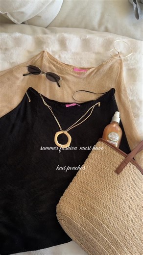 These knit ponchos are about to be the most versatile pieces in your spring/summer closet. Throw it over a simple tank/tube top for an elevated look, wear it as a swim cover-up, or style it for festivals and concerts 🤍 #summeroutfits #ponchooutfit #swimcoverup #vacationoutfits #summerfashion