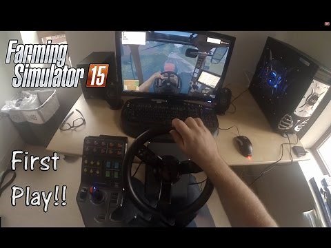 Farming Simulator 15: First Play with my Saitek Steering Wheel and Joystick!