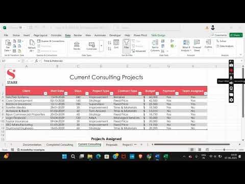 Shelly Cashman Excel 365 | Module 6: SAM Project A Starr Consulting #shellycashman