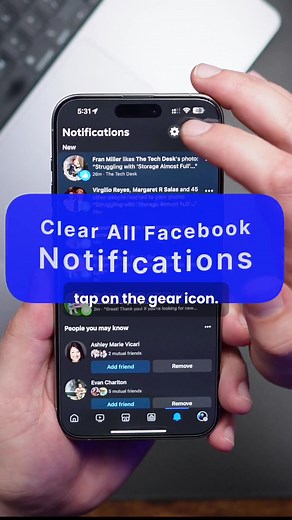 Quick Clear: Facebook Notifications in One Tap! #facebook #notifications #clear #markallasread #bellicon #gearicon #computer #browser #allread
