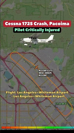 Cessna 172S ✈️ Crashes Upside Down in Pacoima Parking Lot After Forced Landing-Los Angeles, USA 🇺🇸