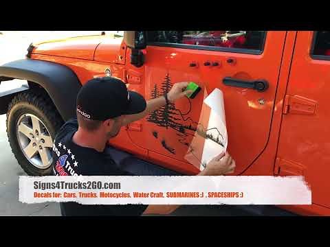 Video n8 How to Easy Install Decal Jeep Wrangler Rubicon Sahara jk jku tj cj side