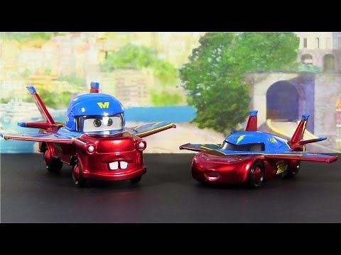 Cars 2 Air Mater Collector 2-Pack Mater Hawk and Lightning McQueen Hawk Disney Pixar Die-Cast